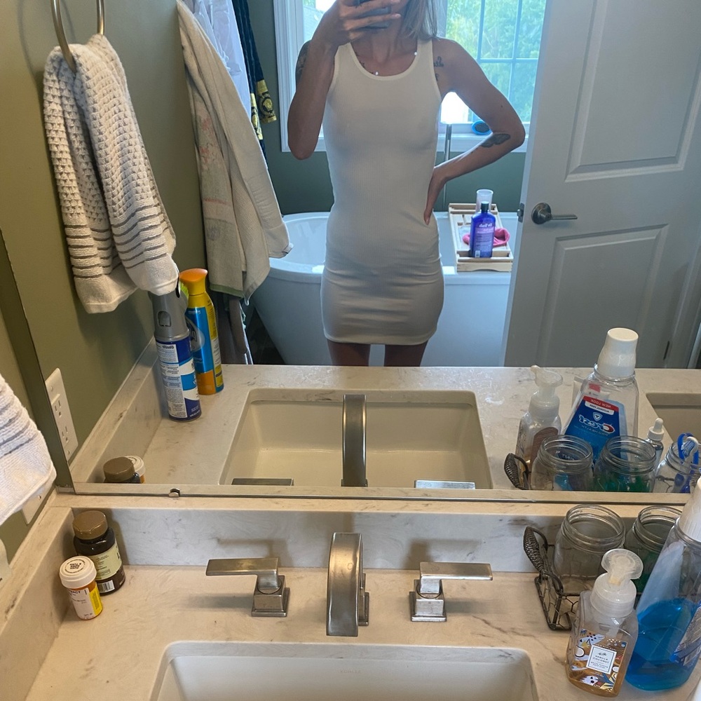NWT white fox tank dress
